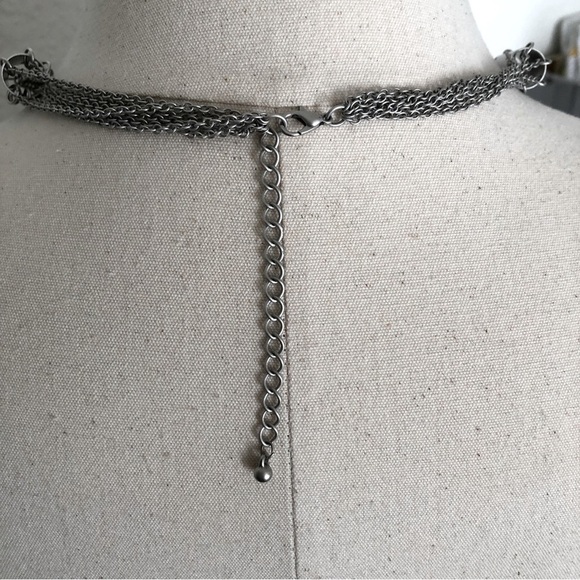 Silver Tone Multi Strand Necklace VTG - Picture 6 of 7